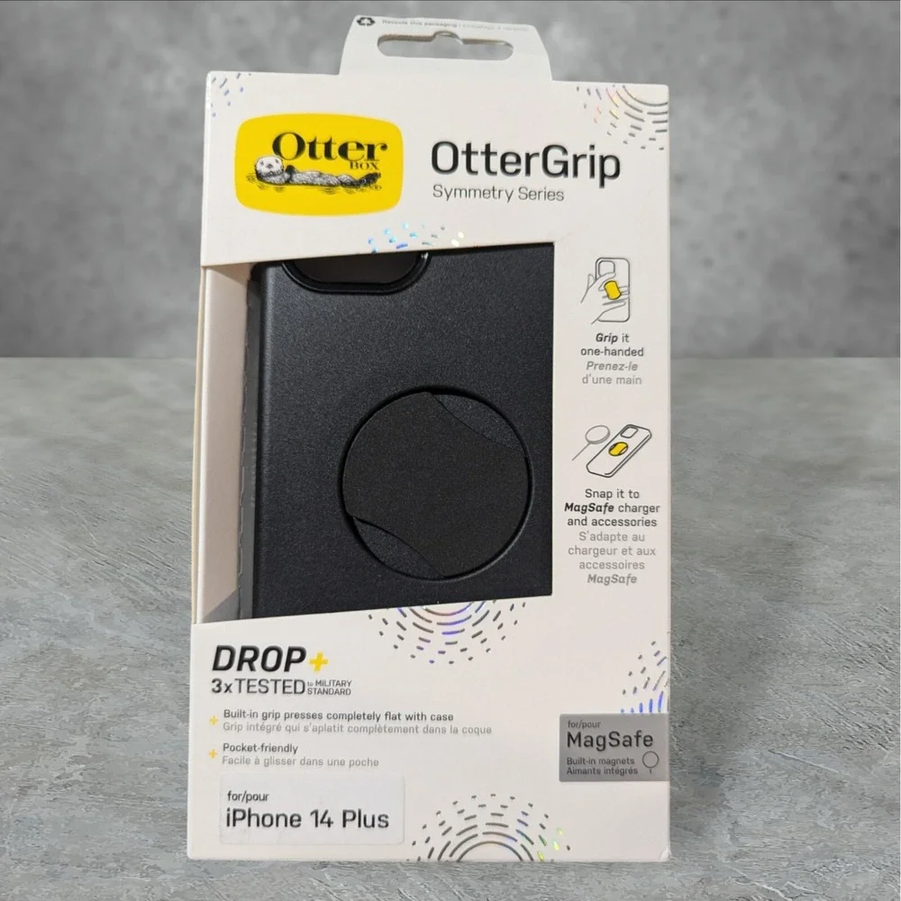A1. OtterBox OtterGrip‎ Symmetry Case for Apple iPhone 14 Plus Black See Descrip